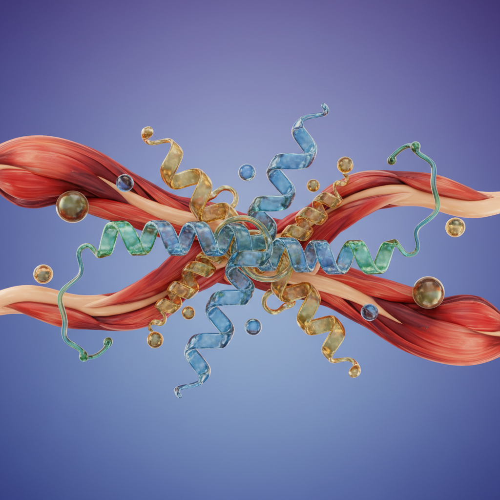 Proteinstrukturen grafisch dargestellt in einer wissenschaftlichen Illustration