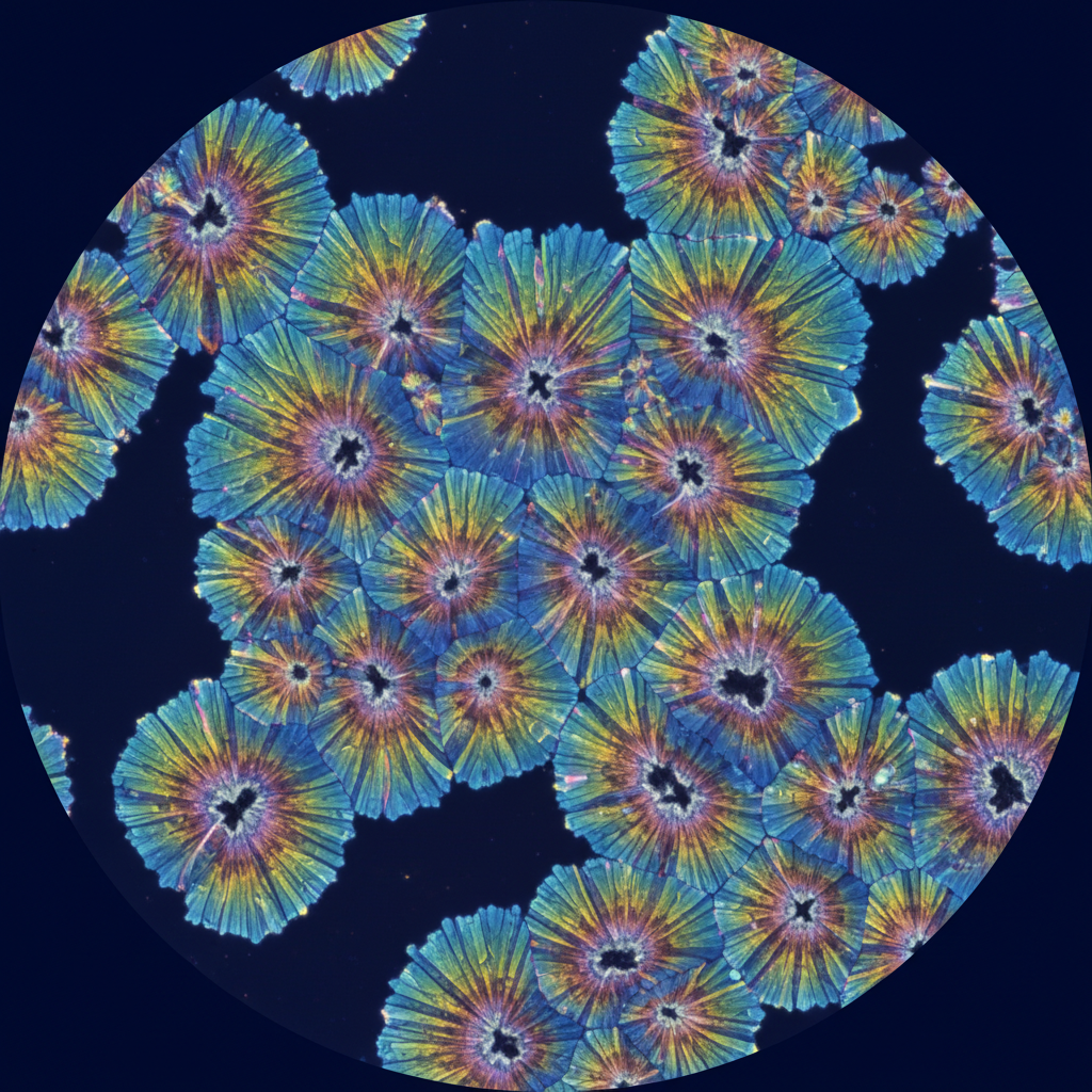 Mikroskopische Ansicht von Stärkestrukturen zur Illustration biochemischer Prozesse